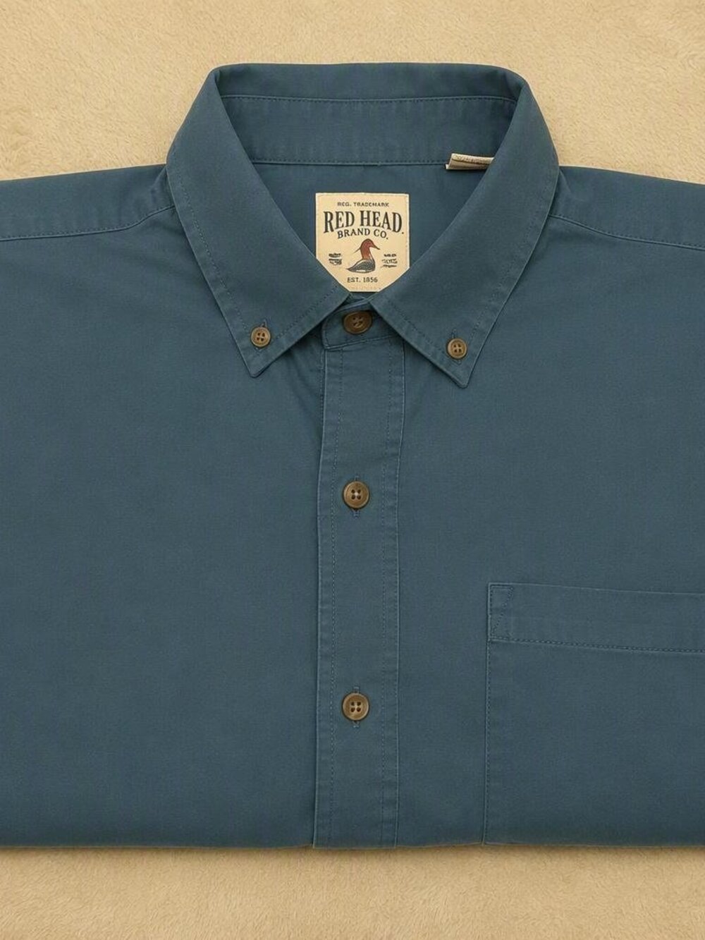 RedHead Brand Co Mens L 100% Cotton Long Sleeve Button Down Shirt Outdoor